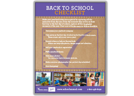 Checklist to make sure you are on schedule for the beginning of the school year