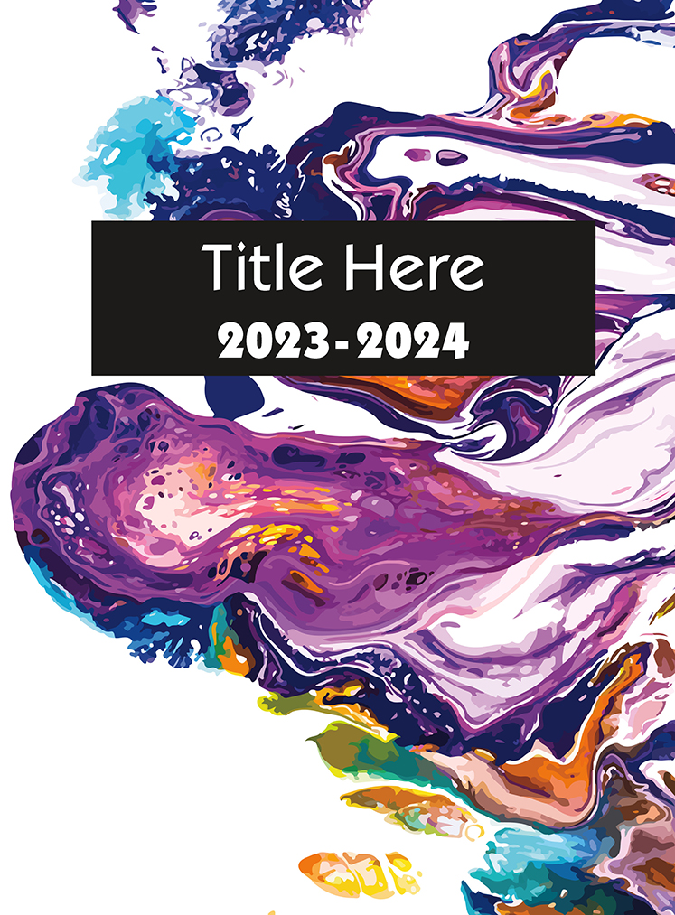 Gray with blue and purple circle, Yearbook Cover 2002