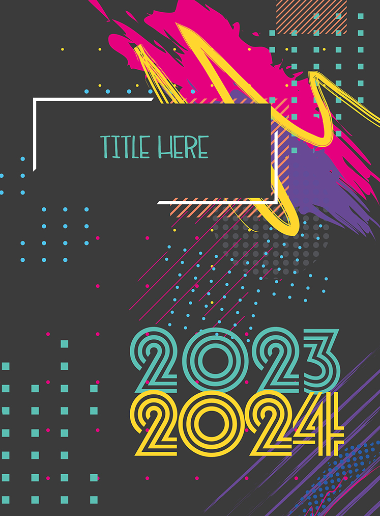 Yellow and Dark Teal Background With Design Letters, Yearbook Cover 2008