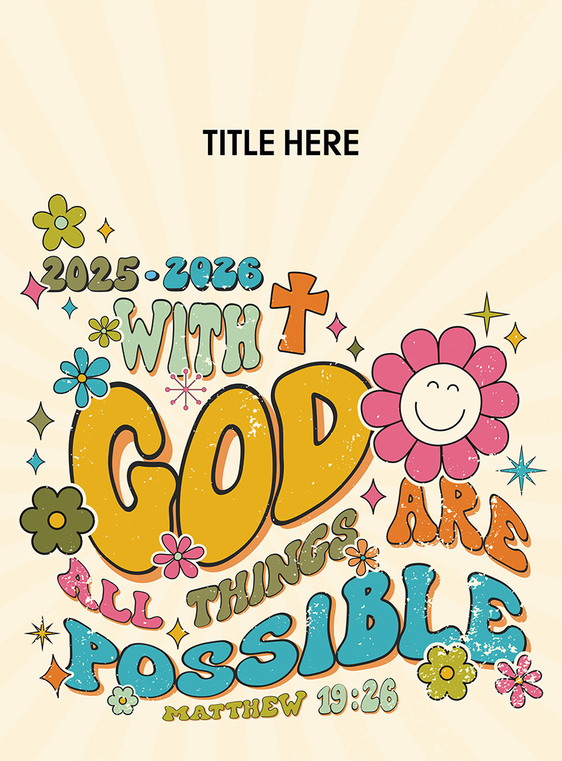 2601_AllThingsArePossible2 Green and yellow writing, Yearbook Cover 2003
