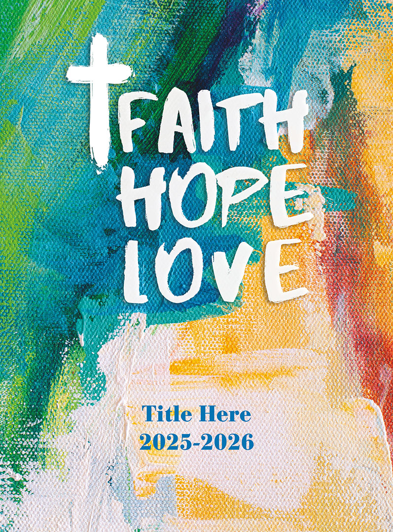 2616_CrossofFaith2 Colorful Waves With Teal Writing, Yearbook Cover 2006