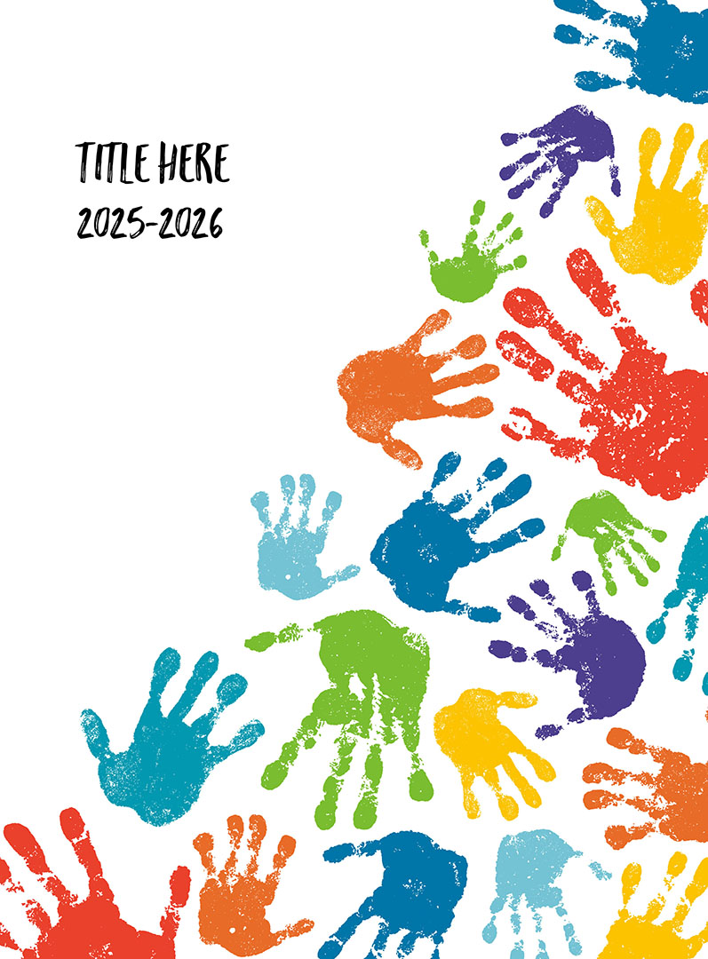 2626_HandPainted2 Yellow and Dark Teal Background With Design Letters, Yearbook Cover 2008