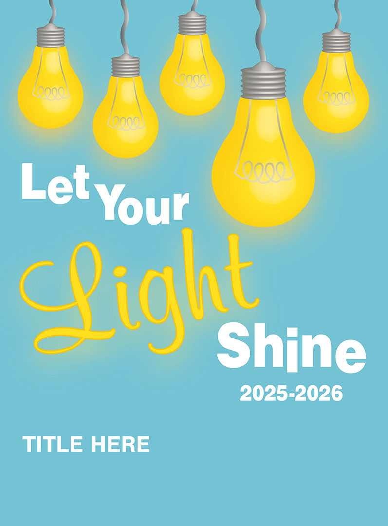 2632_Just Shine2 Colorful Waves With Teal Writing, Yearbook Cover 2006