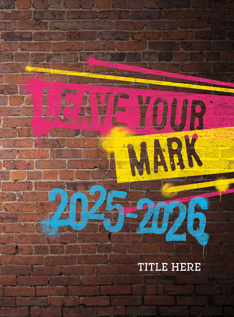 2633_LeaveYourMark2 Colorful Waves With Teal Writing, Yearbook Cover 2006