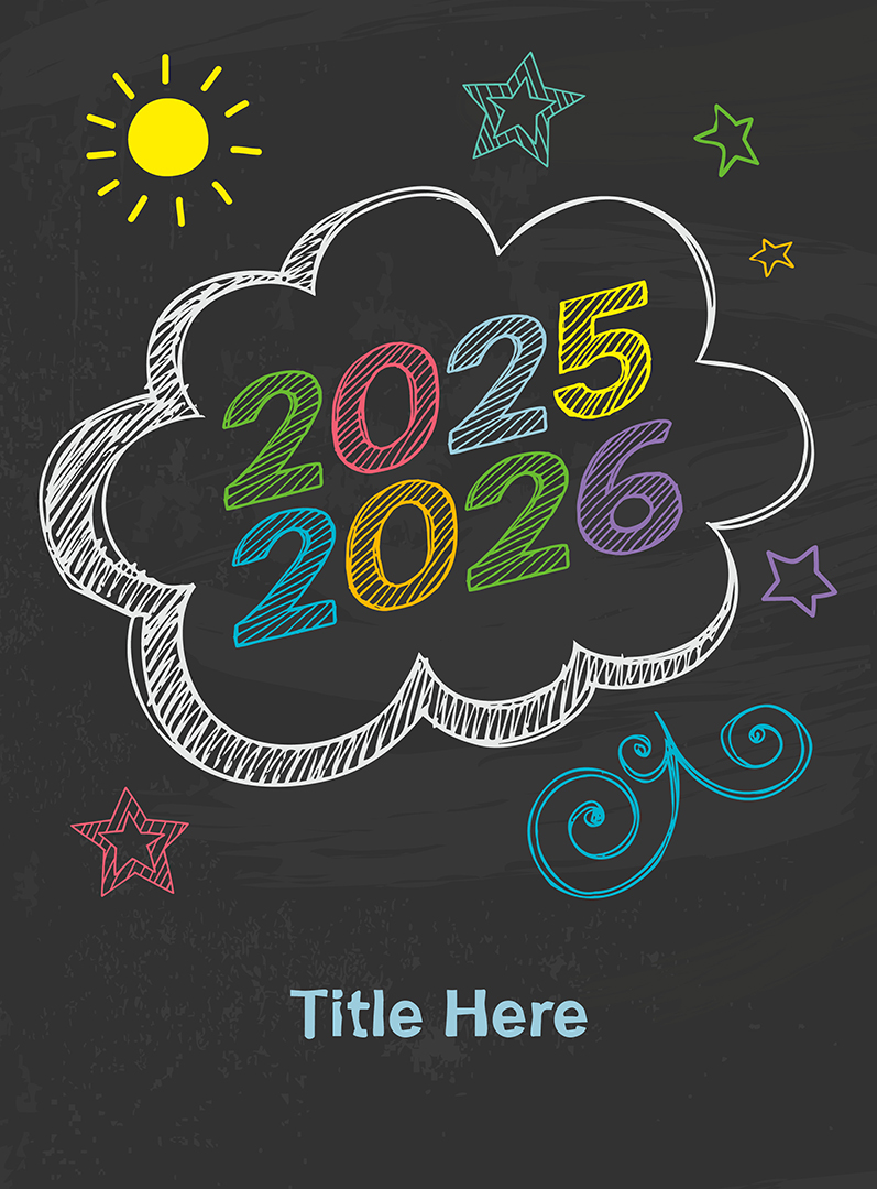 2647_RainbowChalk2 Pastel Arrows Pointing Right With Tan Background, Yearbook Cover 2007
