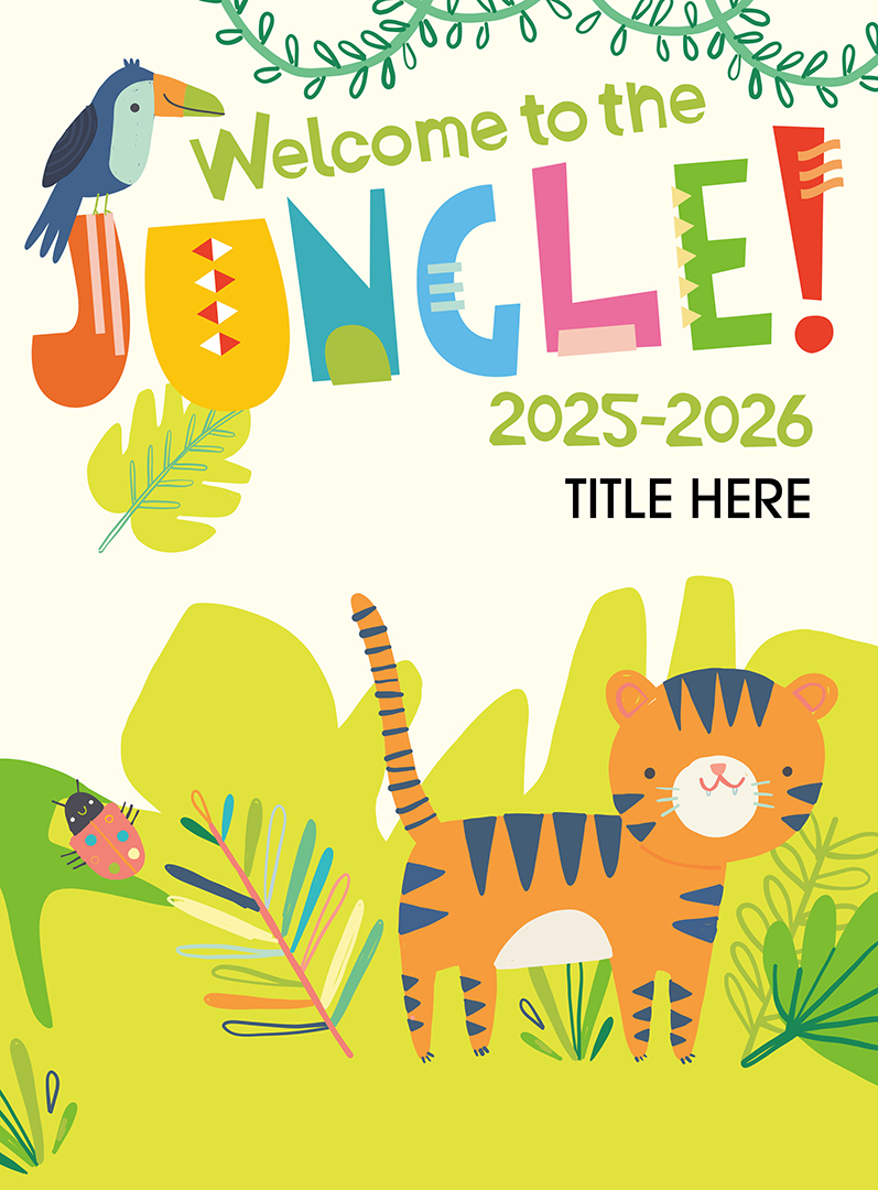 2656_The Jungle2 Pastel Arrows Pointing Right With Tan Background, Yearbook Cover 2007