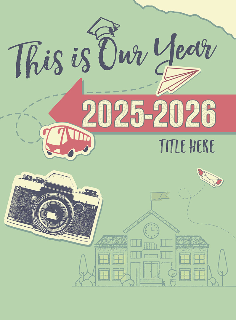 2657_ThisIsOurYear2 Pastel Arrows Pointing Right With Tan Background, Yearbook Cover 2007