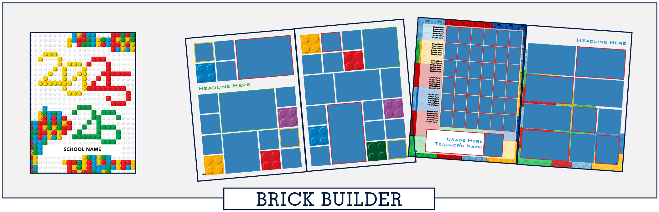 brick_builder26 four yearbooks covers stacked loosely