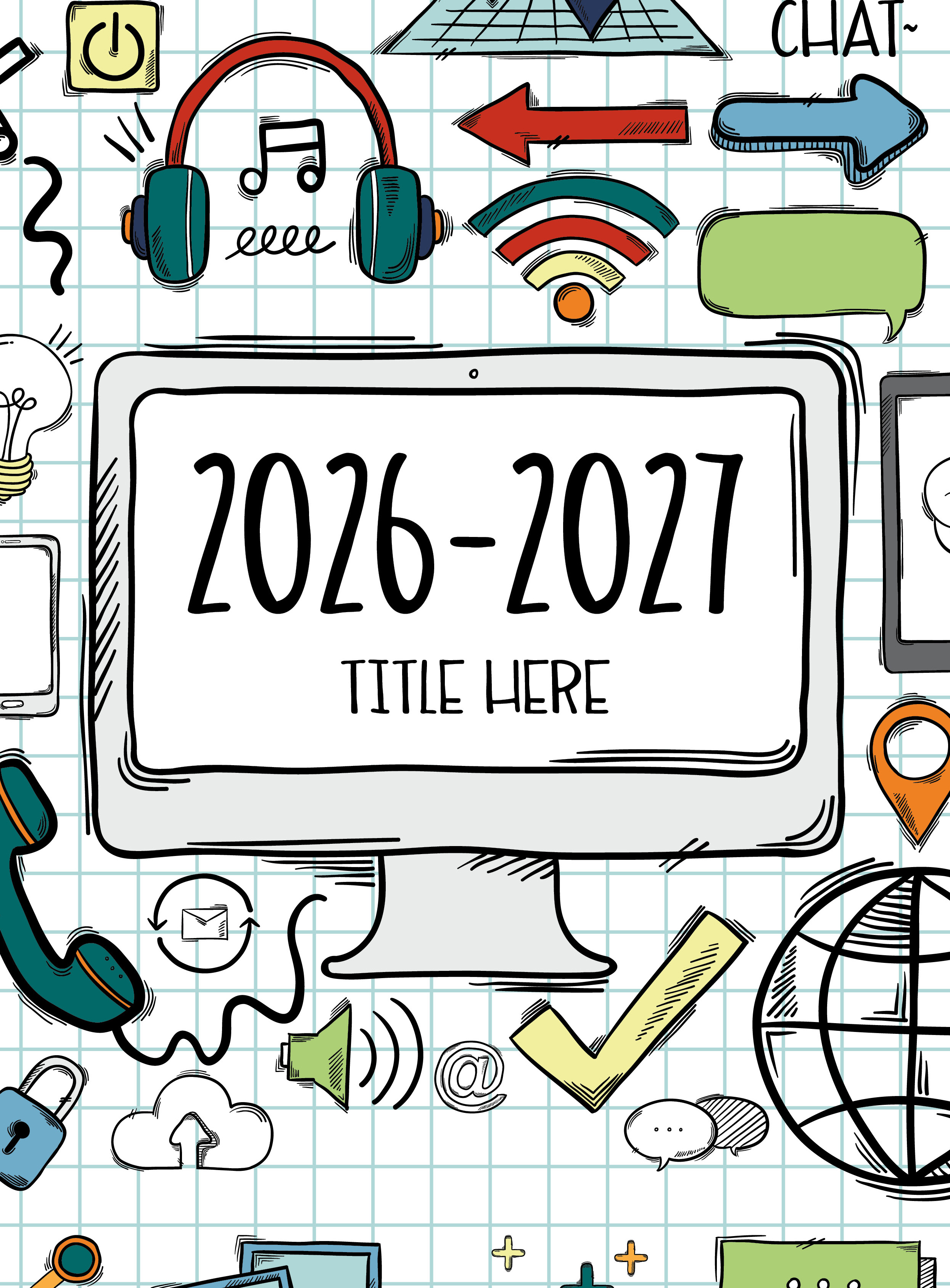 Pastel Arrows Pointing Right With Tan Background, Yearbook Cover 2007